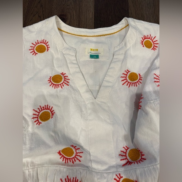 Anthropologie Maeve Sun Embroidered Tiered Dress - Picture 2 of 3